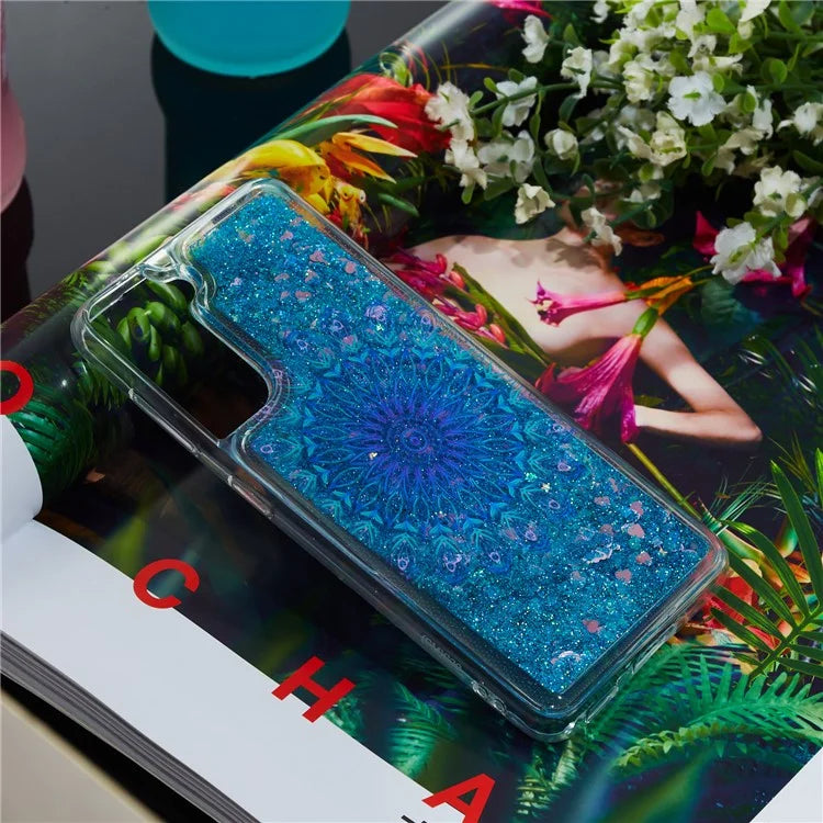 For Samsung Galaxy S24 TPU Case Embossment Pattern Quicksand Phone Cover