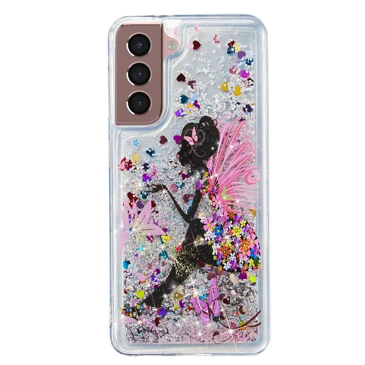 For Samsung Galaxy S24 TPU Case Embossment Pattern Quicksand Phone Cover