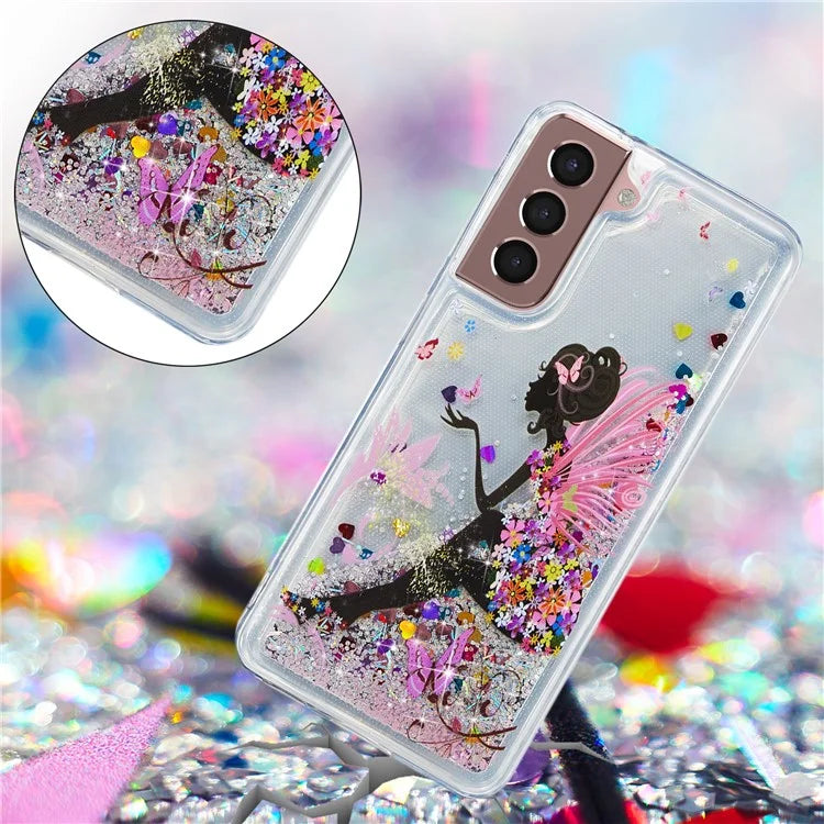 For Samsung Galaxy S24 TPU Case Embossment Pattern Quicksand Phone Cover