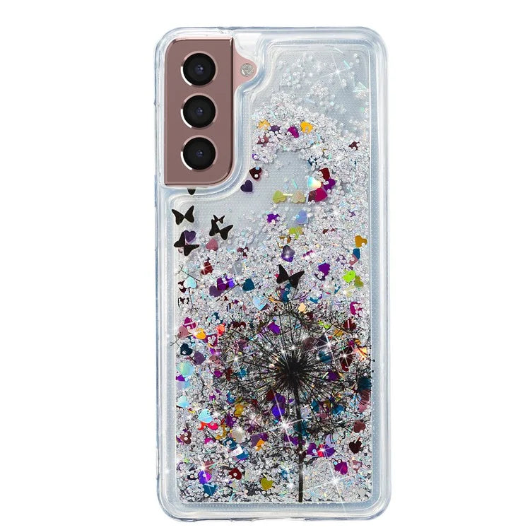 For Samsung Galaxy S24 TPU Case Embossment Pattern Quicksand Phone Cover