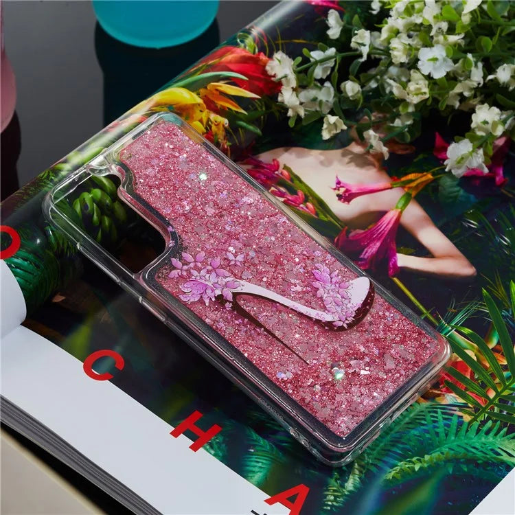 For Samsung Galaxy S24 TPU Case Embossment Pattern Quicksand Phone Cover