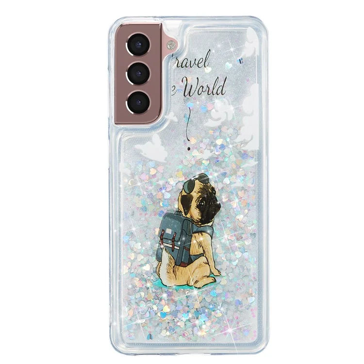 For Samsung Galaxy S24 TPU Case Embossment Pattern Quicksand Phone Cover