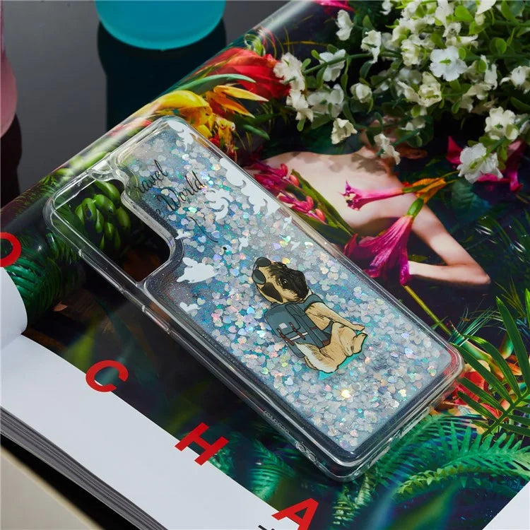For Samsung Galaxy S24 TPU Case Embossment Pattern Quicksand Phone Cover