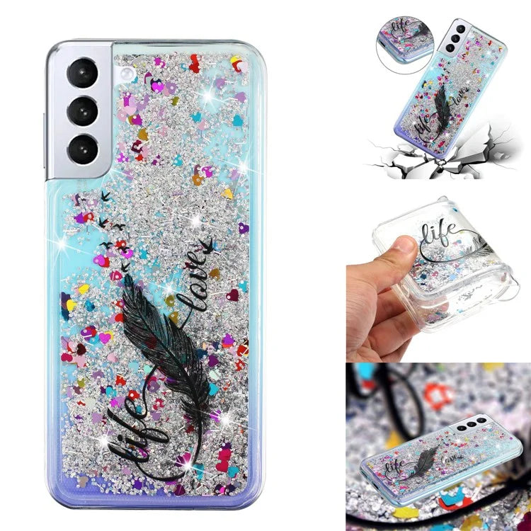 For Samsung Galaxy S24 TPU Case Embossment Pattern Quicksand Phone Cover