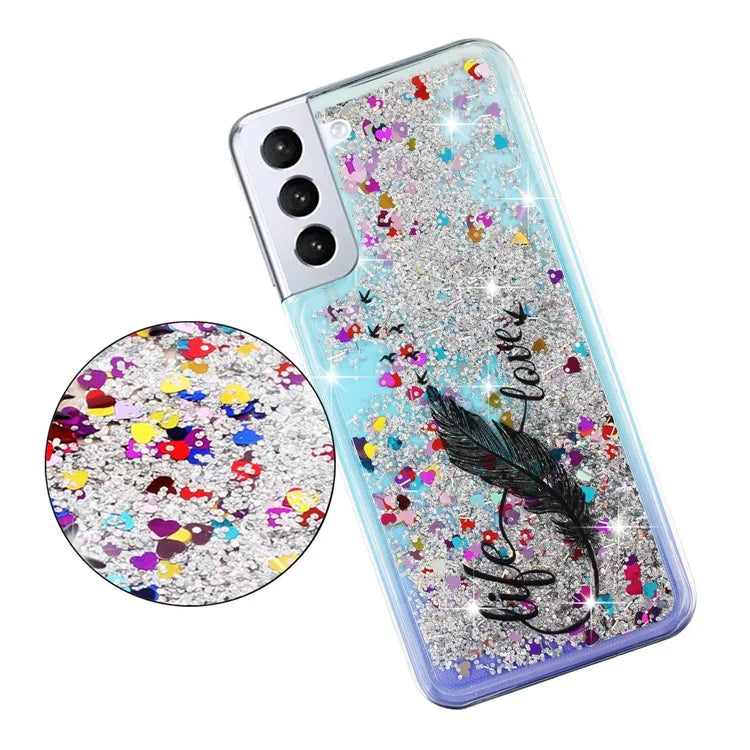 For Samsung Galaxy S24 TPU Case Embossment Pattern Quicksand Phone Cover