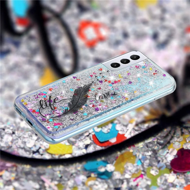 For Samsung Galaxy S24 TPU Case Embossment Pattern Quicksand Phone Cover