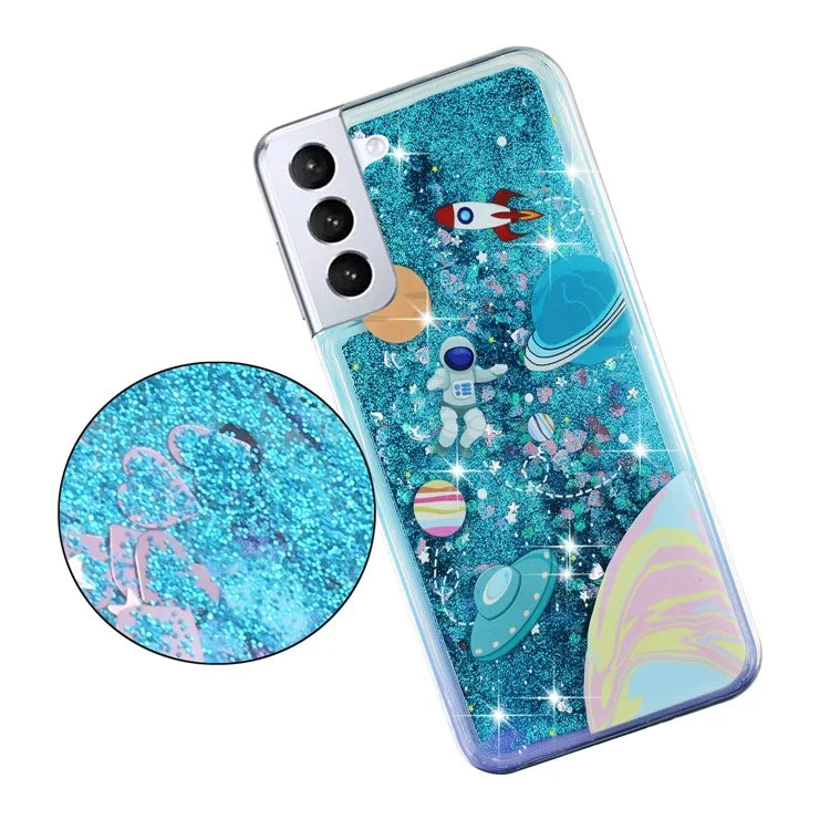 For Samsung Galaxy S24 TPU Case Embossment Pattern Quicksand Phone Cover