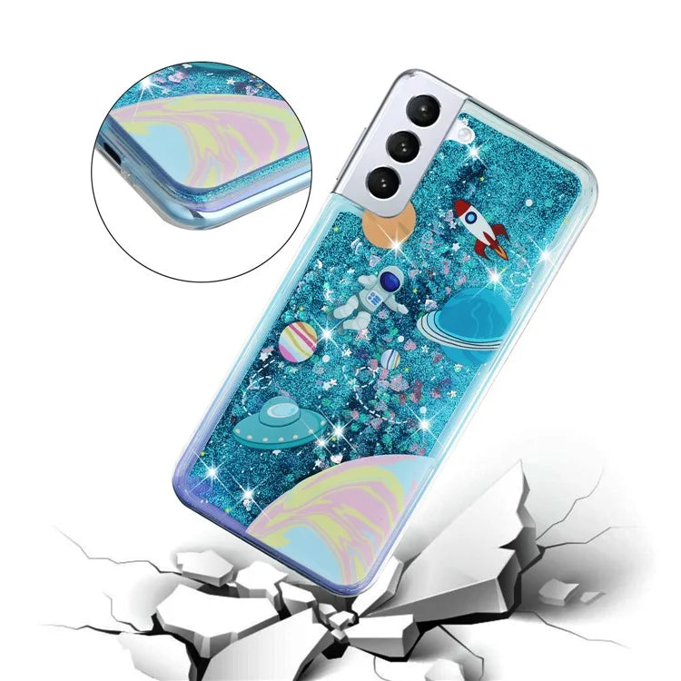 For Samsung Galaxy S24 TPU Case Embossment Pattern Quicksand Phone Cover