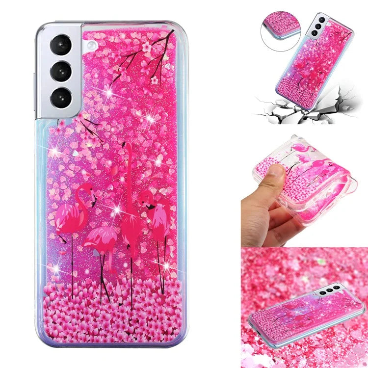 For Samsung Galaxy S24 TPU Case Embossment Pattern Quicksand Phone Cover