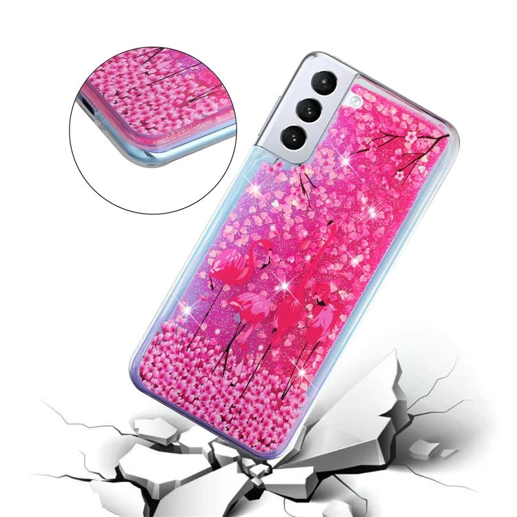 For Samsung Galaxy S24 TPU Case Embossment Pattern Quicksand Phone Cover