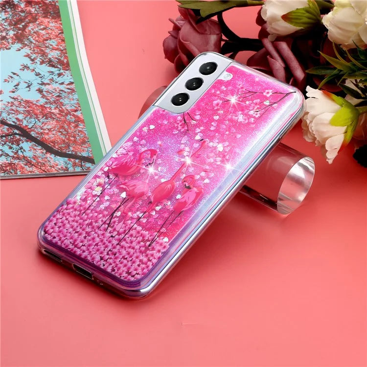 For Samsung Galaxy S24 TPU Case Embossment Pattern Quicksand Phone Cover