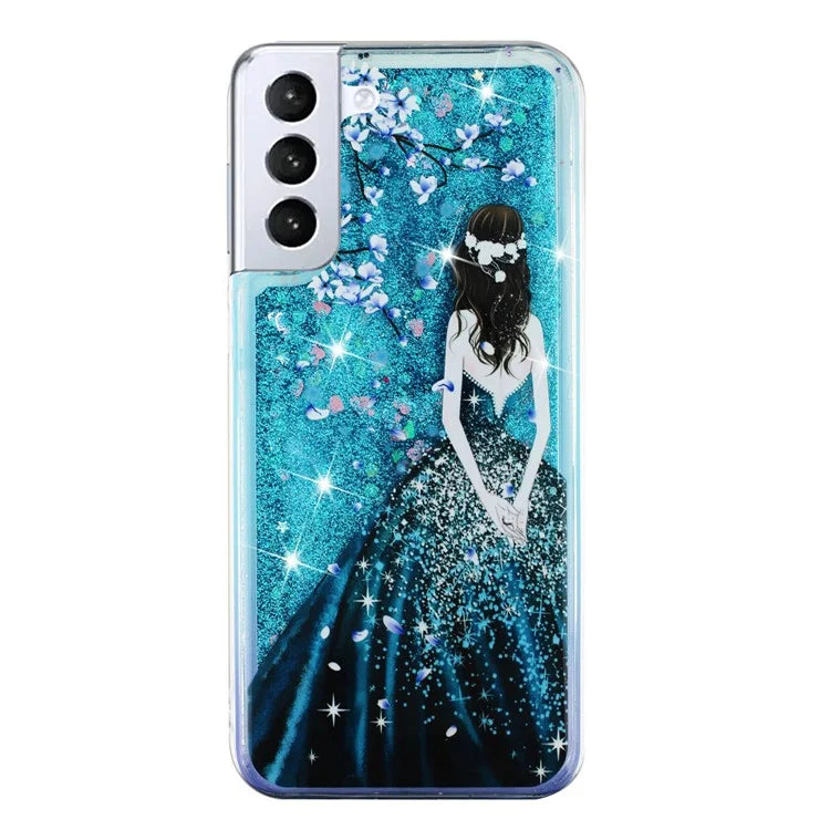 For Samsung Galaxy S24 TPU Case Embossment Pattern Quicksand Phone Cover