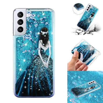 For Samsung Galaxy S24 TPU Case Embossment Pattern Quicksand Phone Cover