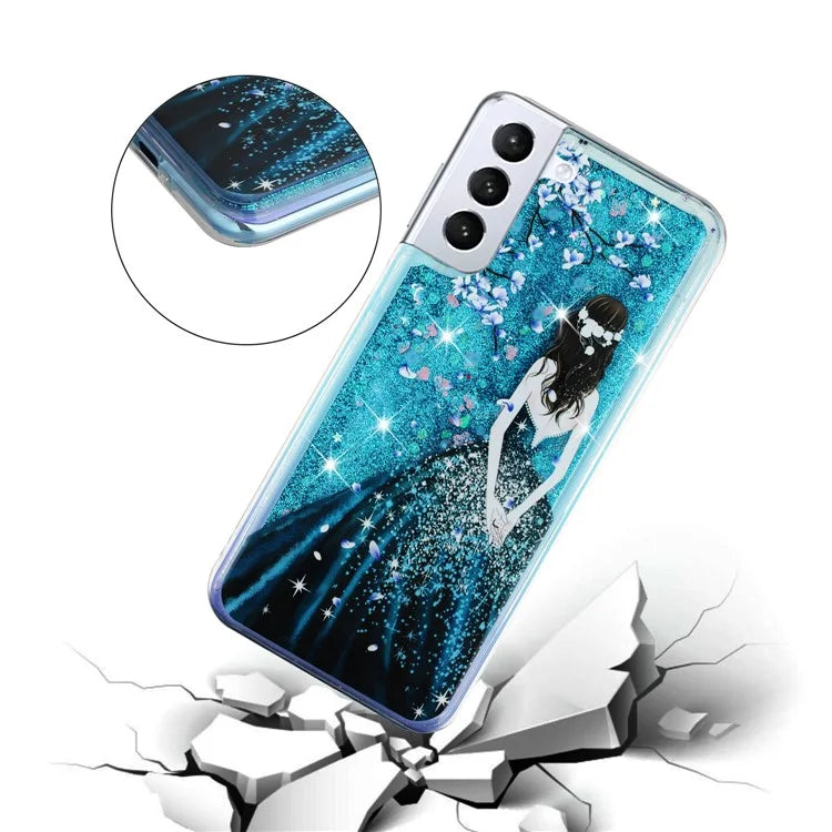 For Samsung Galaxy S24 TPU Case Embossment Pattern Quicksand Phone Cover