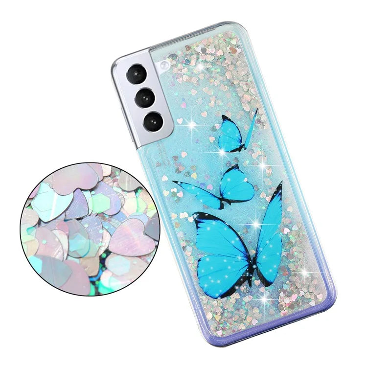 For Samsung Galaxy S24 TPU Case Embossment Pattern Quicksand Phone Cover