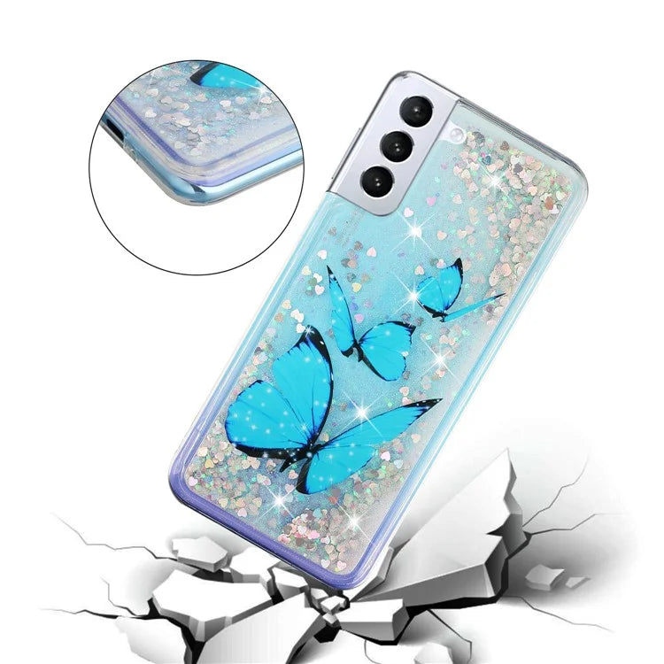 For Samsung Galaxy S24 TPU Case Embossment Pattern Quicksand Phone Cover