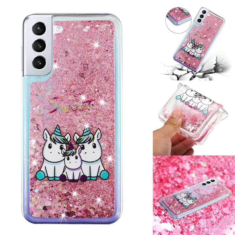 For Samsung Galaxy S24 TPU Case Embossment Pattern Quicksand Phone Cover