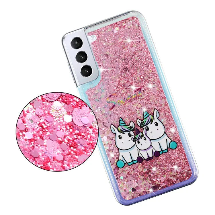 For Samsung Galaxy S24 TPU Case Embossment Pattern Quicksand Phone Cover