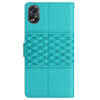 For Oppo A38 4G Case Imprinted Rhombus Leather Phone Wallet Cover