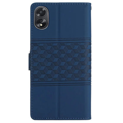 For Oppo A38 4G Case Imprinted Rhombus Leather Phone Wallet Cover