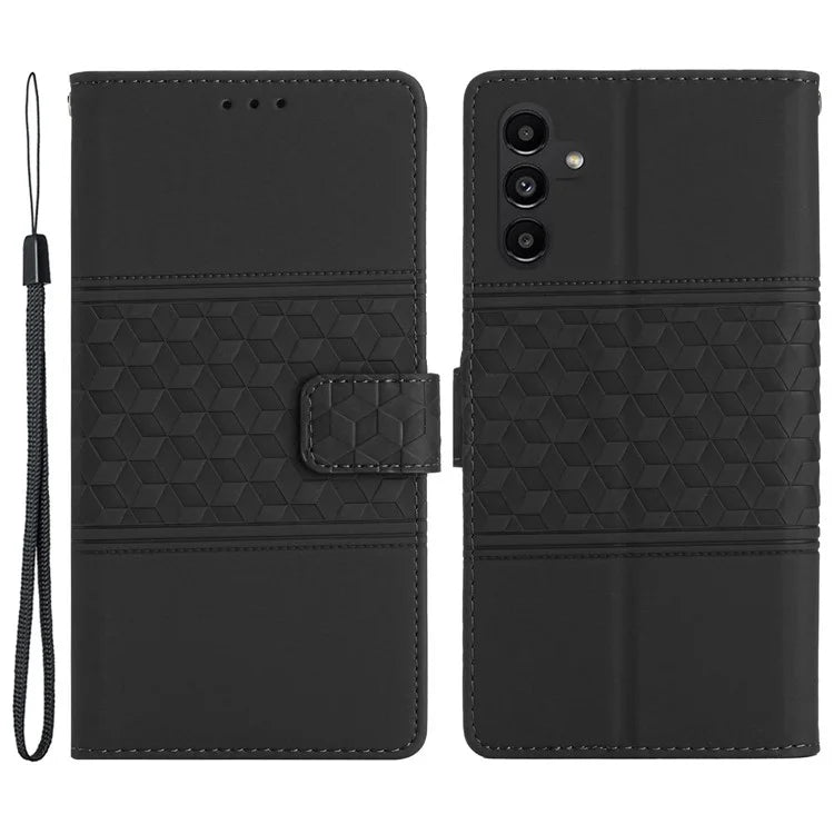For Samsung Galaxy A15 5G Case Imprinted Rhombus Wallet Stand Cover