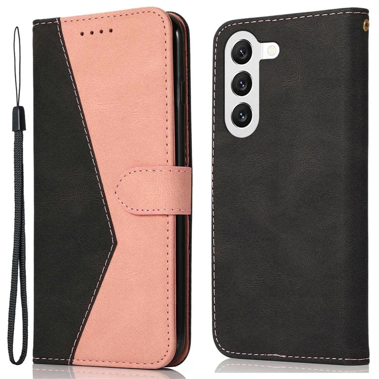 For Samsung Galaxy S24+ Case Color Splicing Phone Cover with Stand Wallet