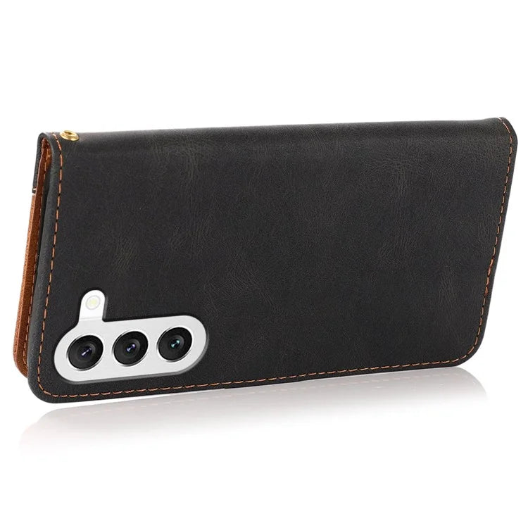 For Samsung Galaxy S24+ Case Color Splicing Phone Cover with Stand Wallet