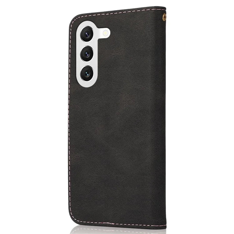 For Samsung Galaxy S24+ Case Color Splicing Phone Cover with Stand Wallet