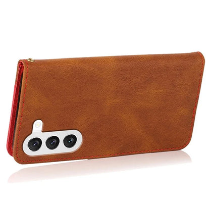 For Samsung Galaxy S24+ Case Color Splicing Phone Cover with Stand Wallet