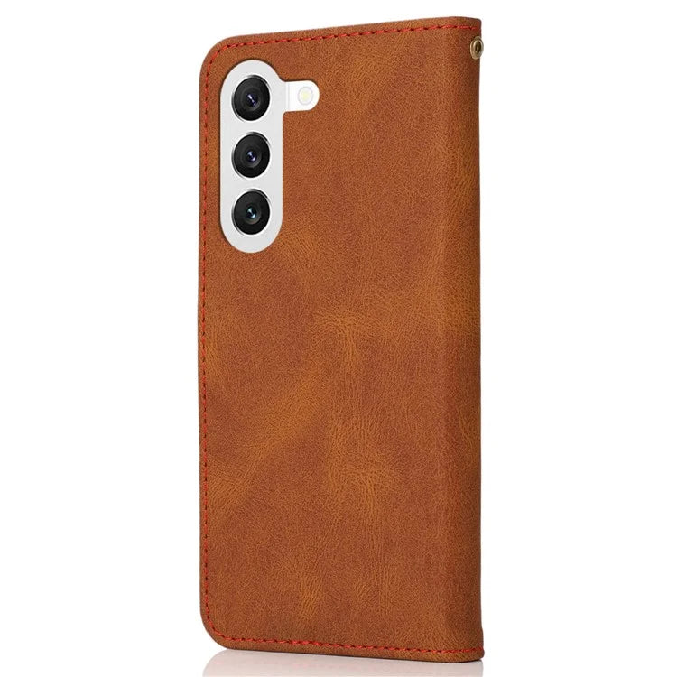 For Samsung Galaxy S24+ Case Color Splicing Phone Cover with Stand Wallet