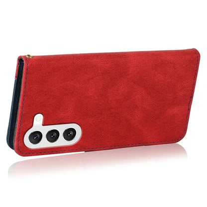 For Samsung Galaxy S24+ Case Color Splicing Phone Cover with Stand Wallet
