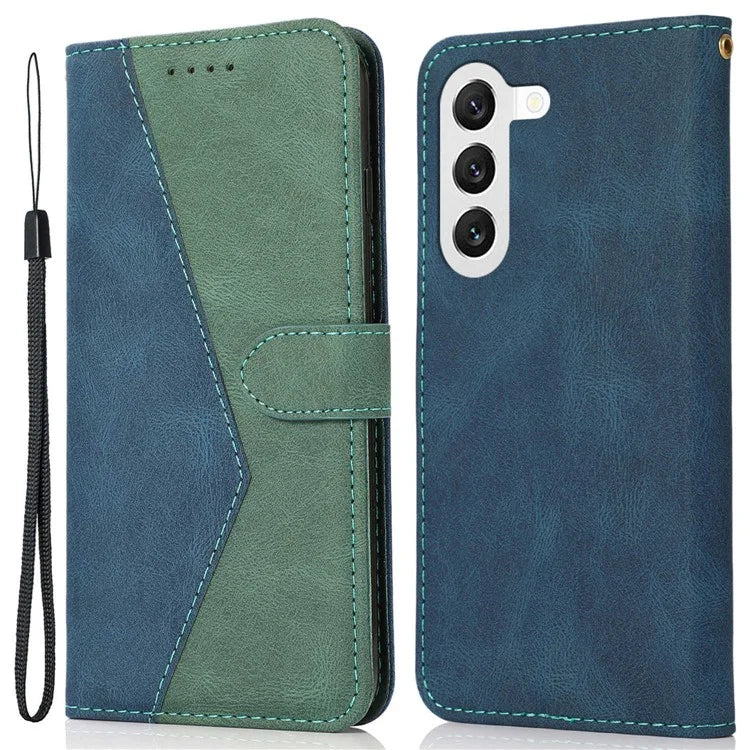 For Samsung Galaxy S24+ Case Color Splicing Phone Cover with Stand Wallet