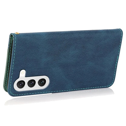 For Samsung Galaxy S24+ Case Color Splicing Phone Cover with Stand Wallet