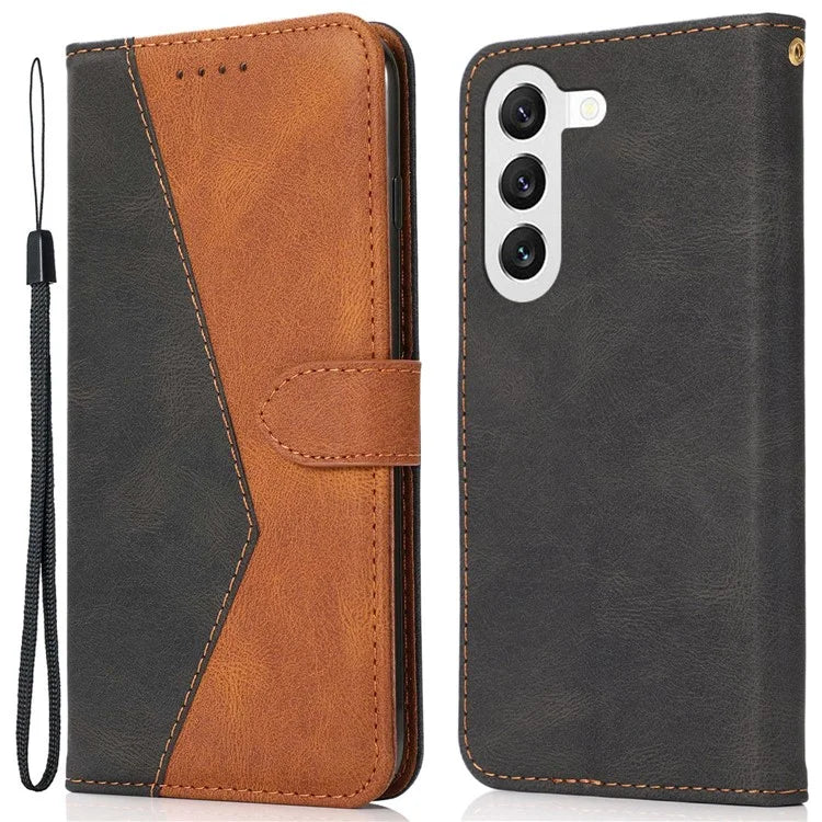 For Samsung Galaxy S24+ Case Color Splicing Phone Cover with Stand Wallet