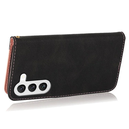 For Samsung Galaxy S24+ Case Color Splicing Phone Cover with Stand Wallet
