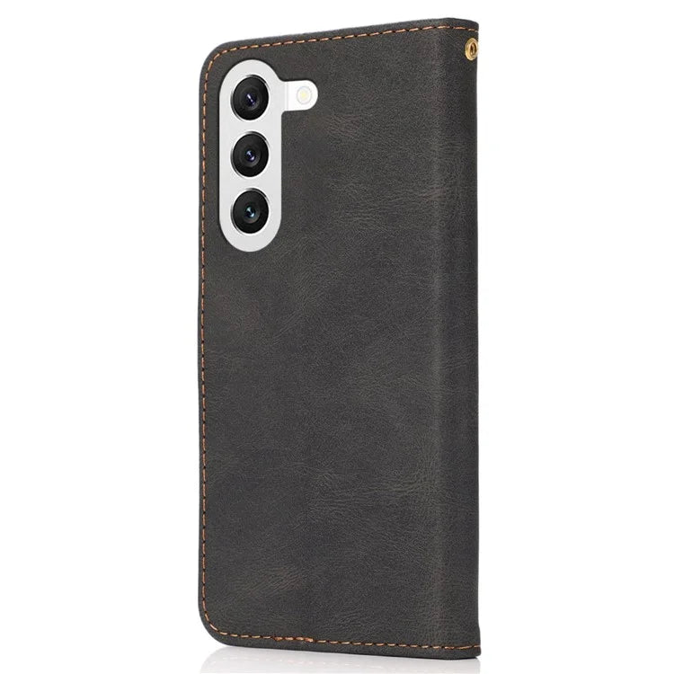 For Samsung Galaxy S24+ Case Color Splicing Phone Cover with Stand Wallet