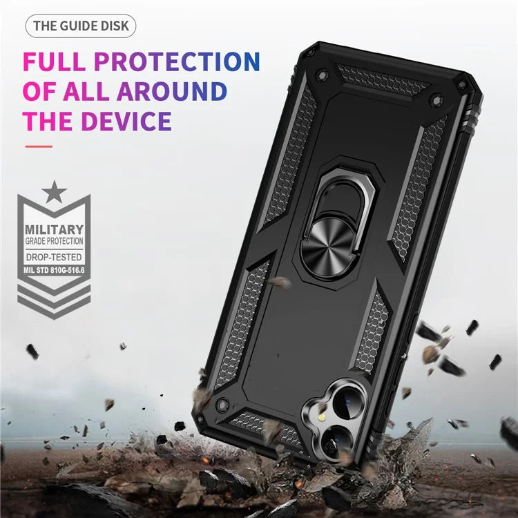 For Samsung Galaxy A05 4G Case Ring Kickstand TPU+PC Drop-proof Phone Cover