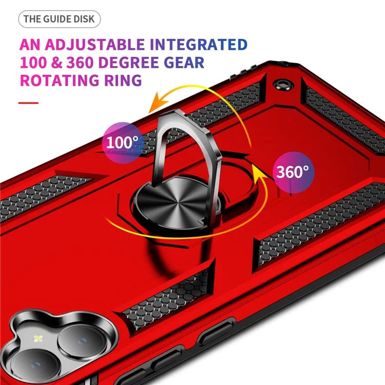 For Samsung Galaxy A05 4G Case Ring Kickstand TPU+PC Drop-proof Phone Cover