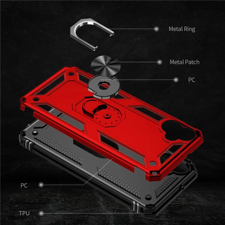 For Samsung Galaxy A05 4G Case Ring Kickstand TPU+PC Drop-proof Phone Cover