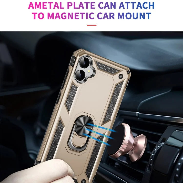 For Samsung Galaxy A05 4G Case Ring Kickstand TPU+PC Drop-proof Phone Cover