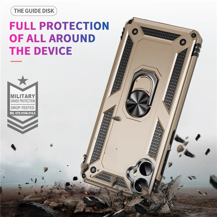 For Samsung Galaxy A05 4G Case Ring Kickstand TPU+PC Drop-proof Phone Cover