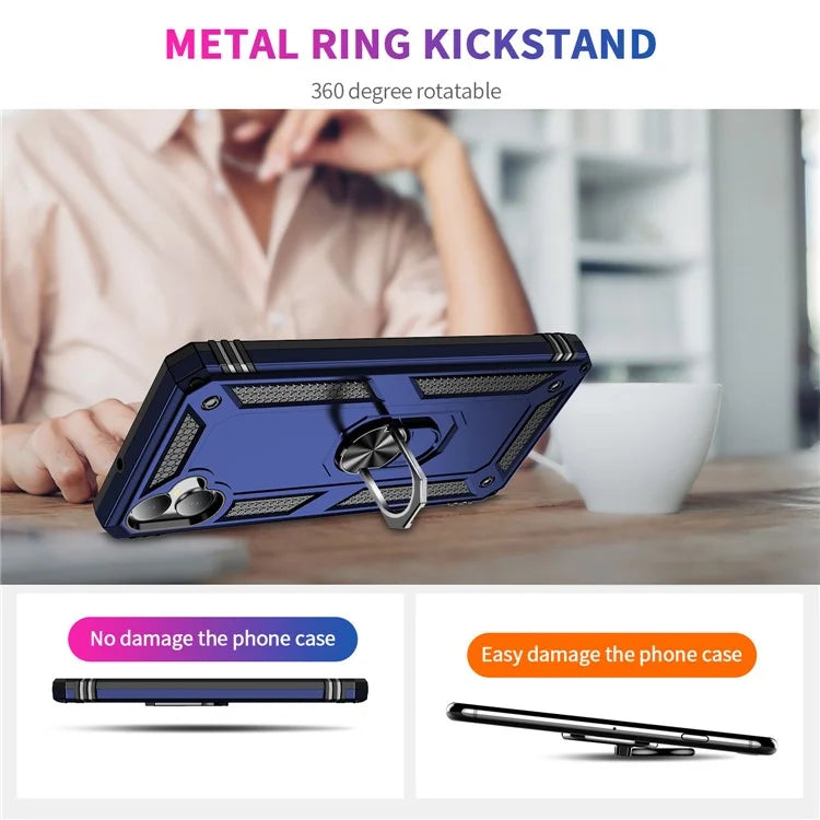 For Samsung Galaxy A05 4G Case Ring Kickstand TPU+PC Drop-proof Phone Cover