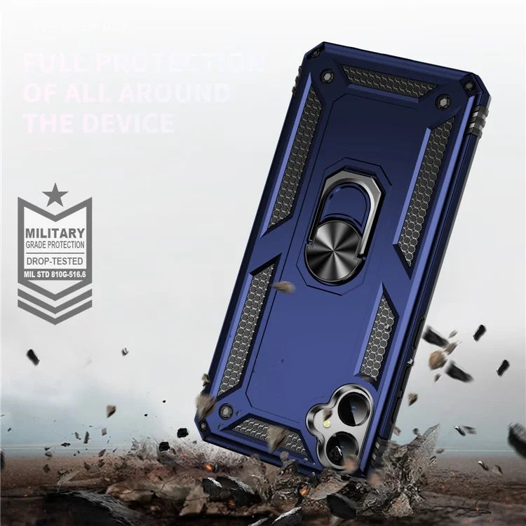For Samsung Galaxy A05 4G Case Ring Kickstand TPU+PC Drop-proof Phone Cover