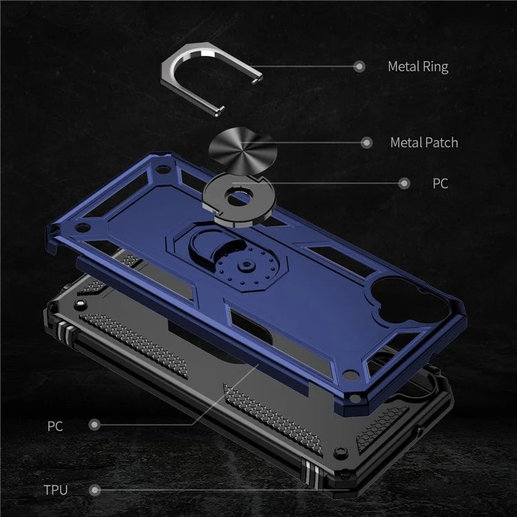 For Samsung Galaxy A05 4G Case Ring Kickstand TPU+PC Drop-proof Phone Cover