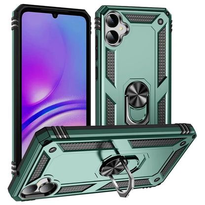 For Samsung Galaxy A05 4G Case Ring Kickstand TPU+PC Drop-proof Phone Coverish Green