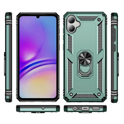 For Samsung Galaxy A05 4G Case Ring Kickstand TPU+PC Drop-proof Phone Coverish Green