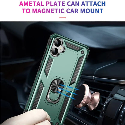 For Samsung Galaxy A05 4G Case Ring Kickstand TPU+PC Drop-proof Phone Coverish Green