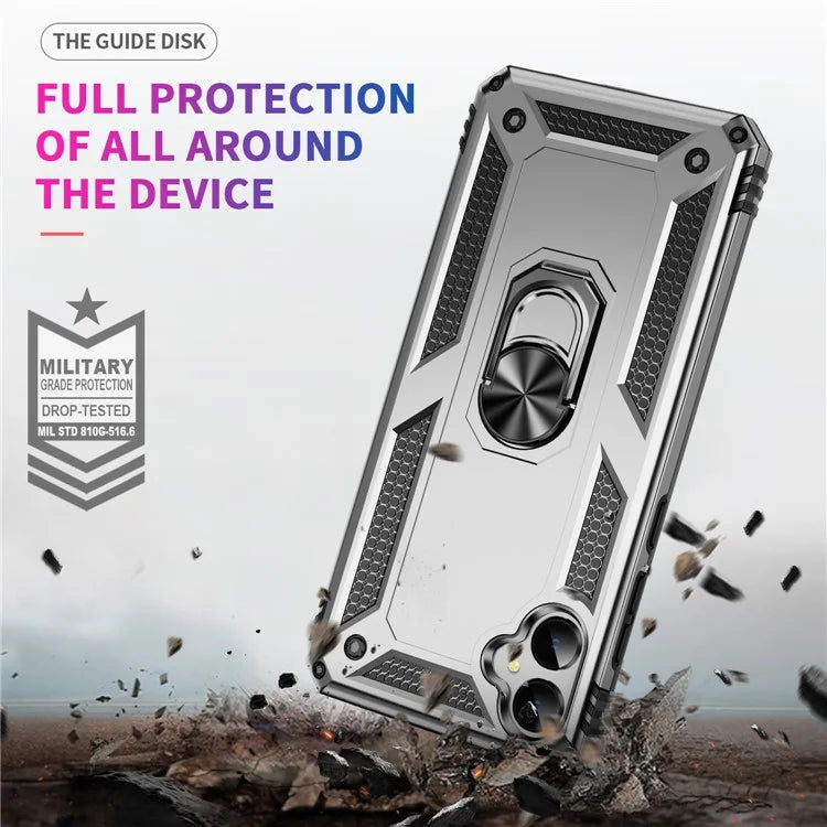 For Samsung Galaxy A05 4G Case Ring Kickstand TPU+PC Drop-proof Phone Cover