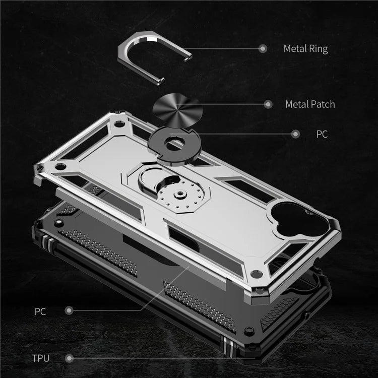 For Samsung Galaxy A05 4G Case Ring Kickstand TPU+PC Drop-proof Phone Cover