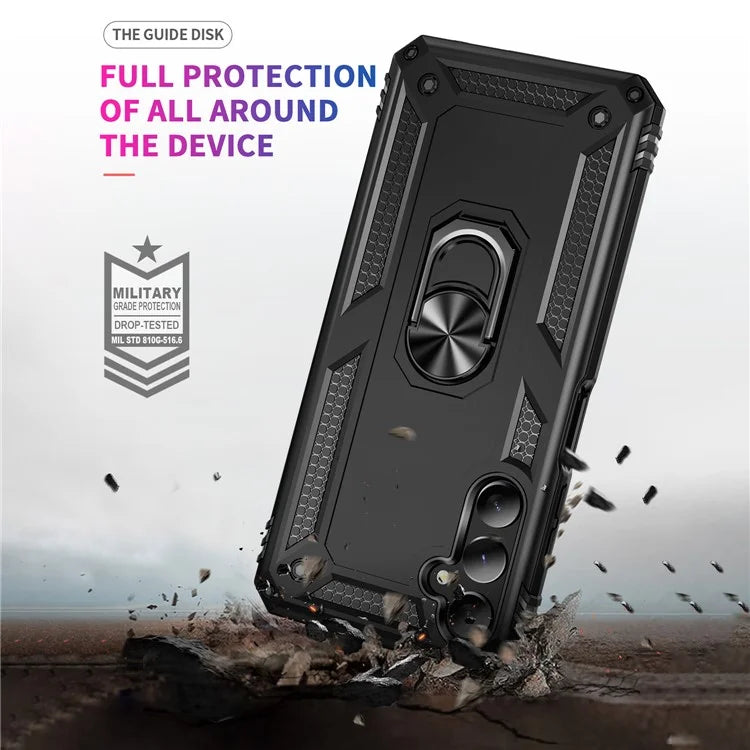 For Samsung Galaxy A05s 4G Case Ring Kickstand Anti-fall TPU+PC Phone Cover